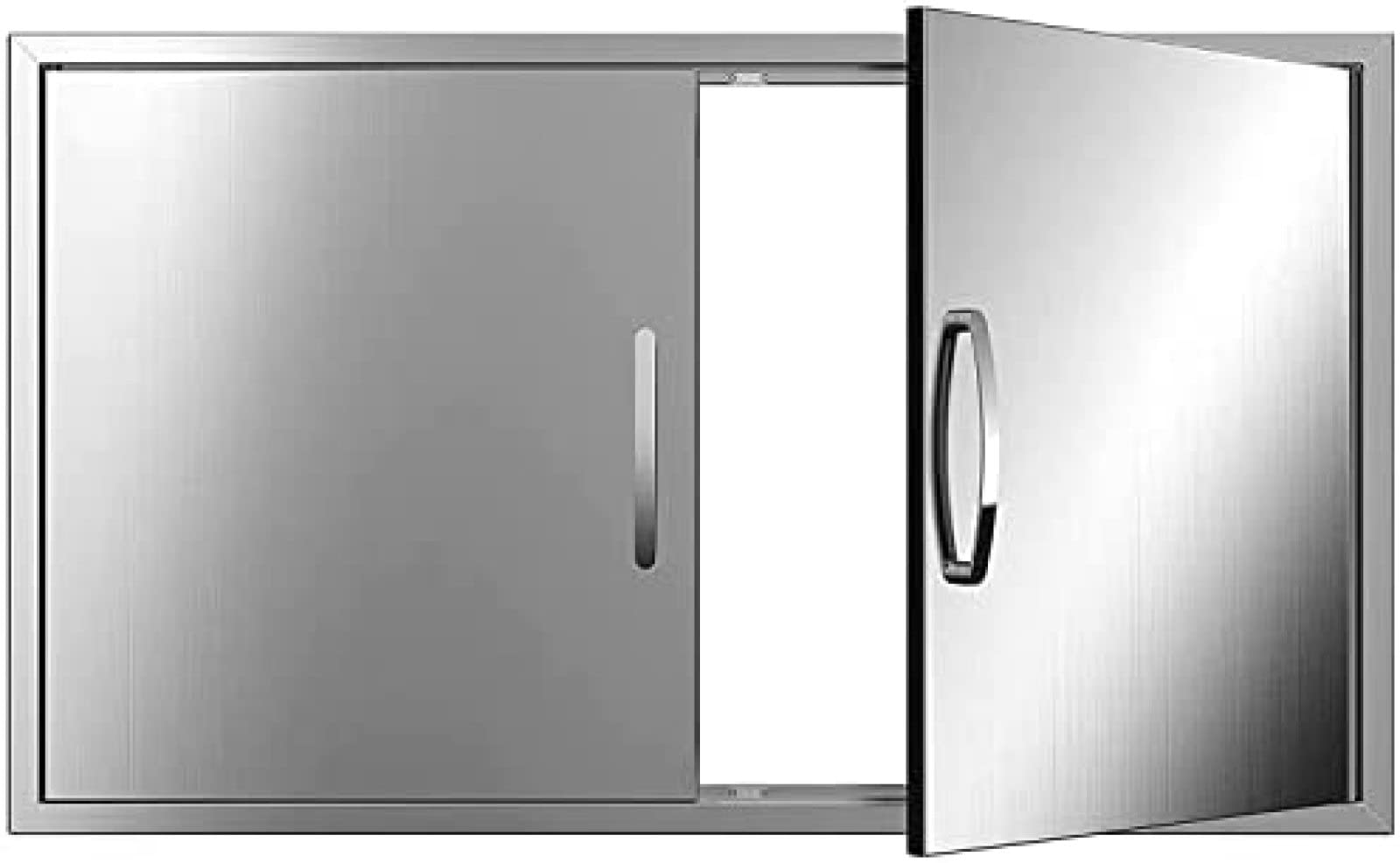 **304 Stainless Steel Outdoor Kitchen Doors - Weatherproof Double Access Doors for BBQ Island, Grill Storage & Commercial Kitchens (36
