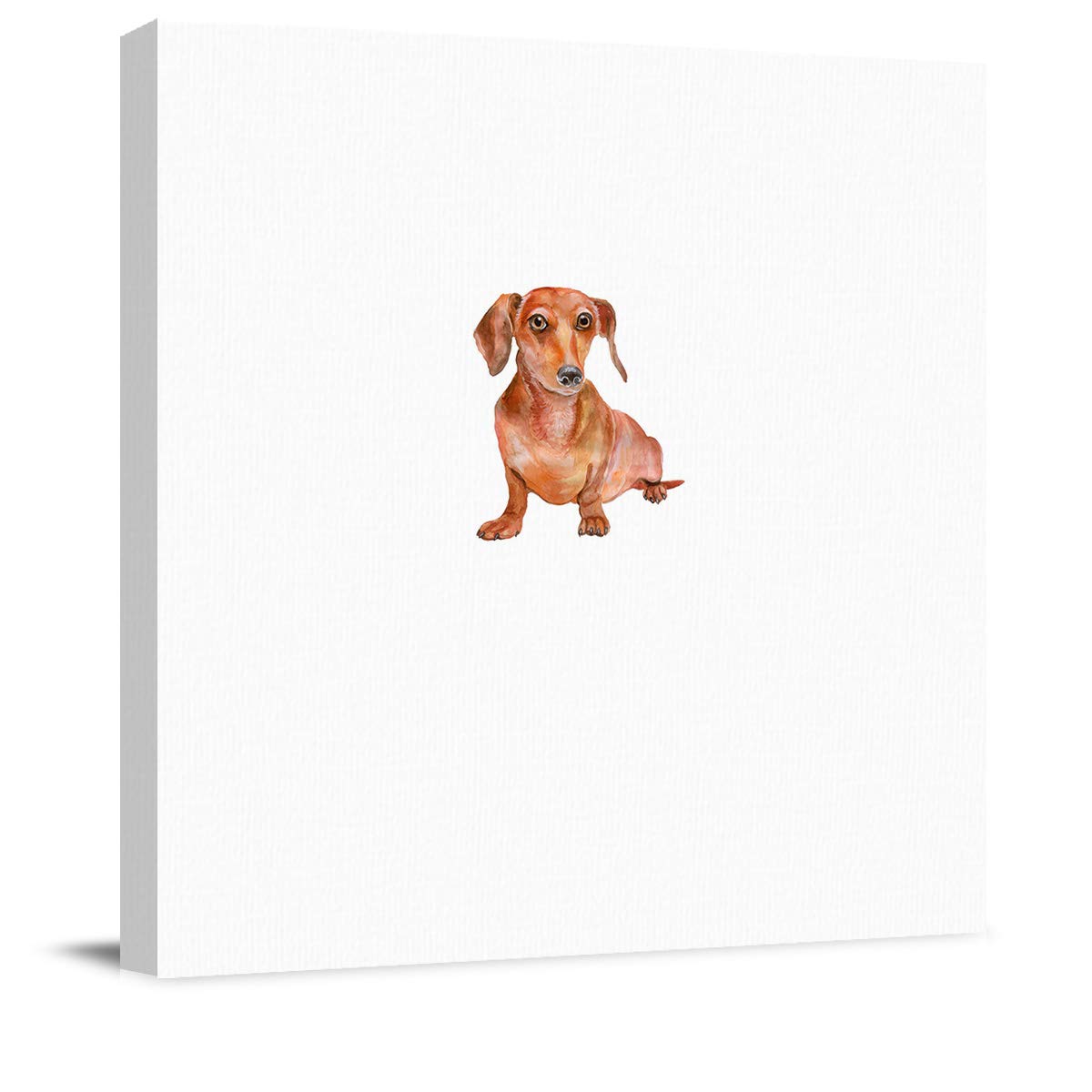 Dachshund Puppy Canvas Wall Art - 28x28 Inch Dog Lover Decor, Modern Pet Illustration Painting for Bedroom & Living Room - Perfect Gift for Dog Owners & Home Decoration