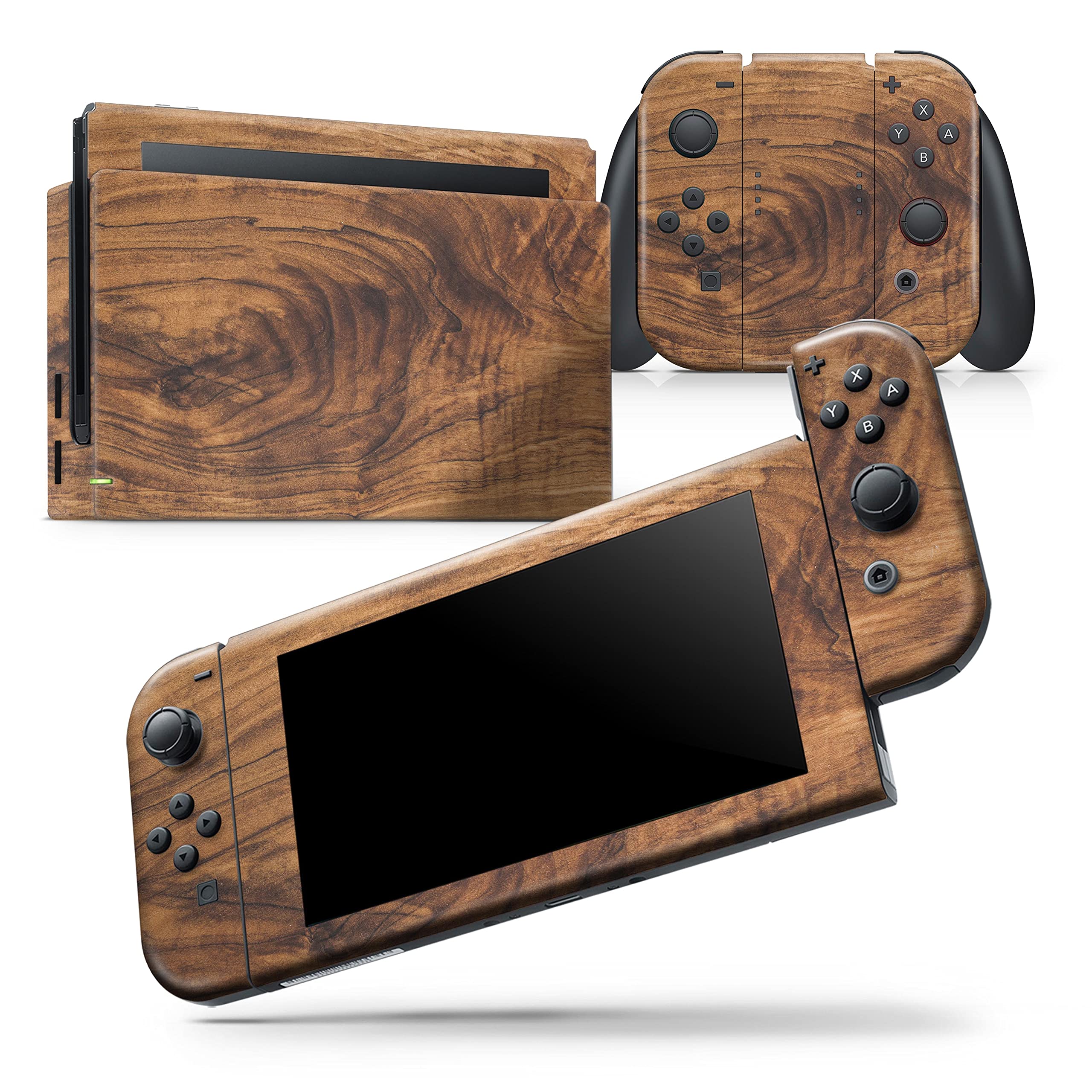 Nintendo Switch Skin Decal Cover - Scratch-Resistant Removable Vinyl Wrap with Wood Plank Design | Protective Bundle for Switch Console | Perfect for Gaming Protection & Customization