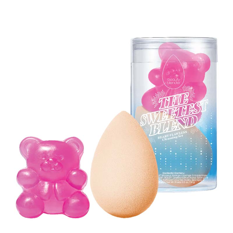 Beautyblender Sweetest Blend Beary Flawless Cleansing Set - 4-Piece Makeup Sponge & Cleanser Kit for Flawless Blending & Easy Cleaning | Perfect for Professional Makeup Artists & Daily Beauty Routines