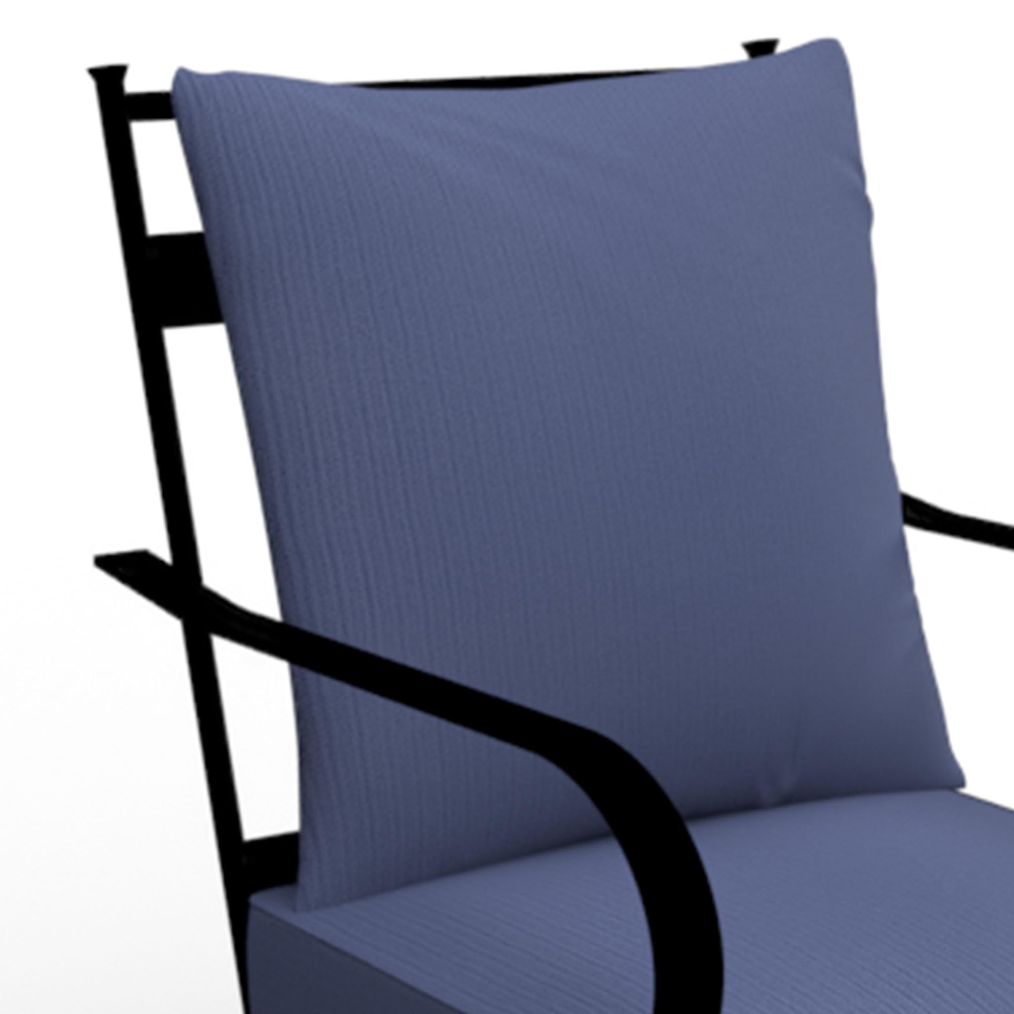 Canmore Captain Outdoor Patio Arm Chairs 4-Pack - Durable Aluminum Frame with Comfortable Olefin Cushions - Blue Backyard Furniture Set for Poolside, Garden & Deck Relaxation