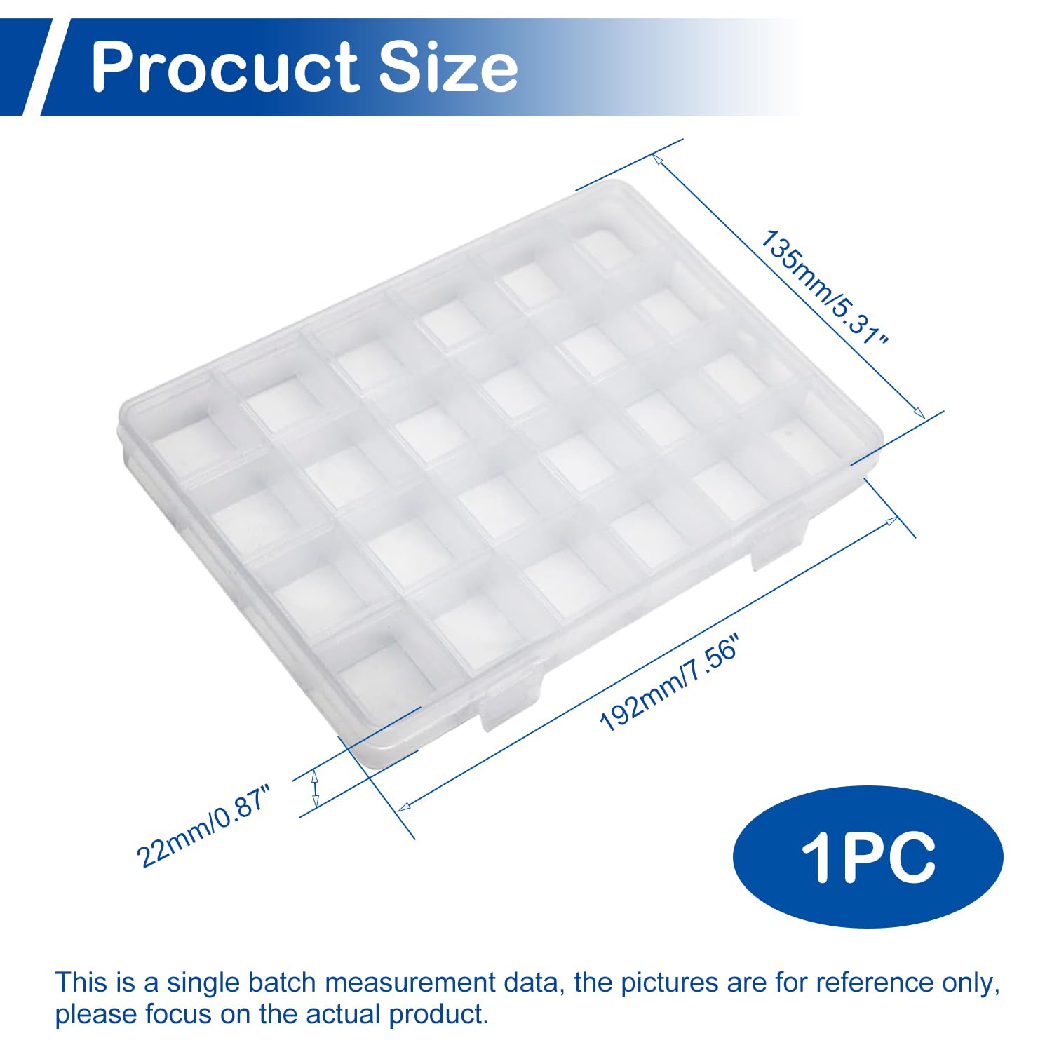 24 Grid Clear Plastic Organizer Box - MroMax PP Craft Storage Container for Beads, Jewelry, Fishing Tackles & DIY Supplies | Perfect for Art Projects, Home Organization & Workshop Storage