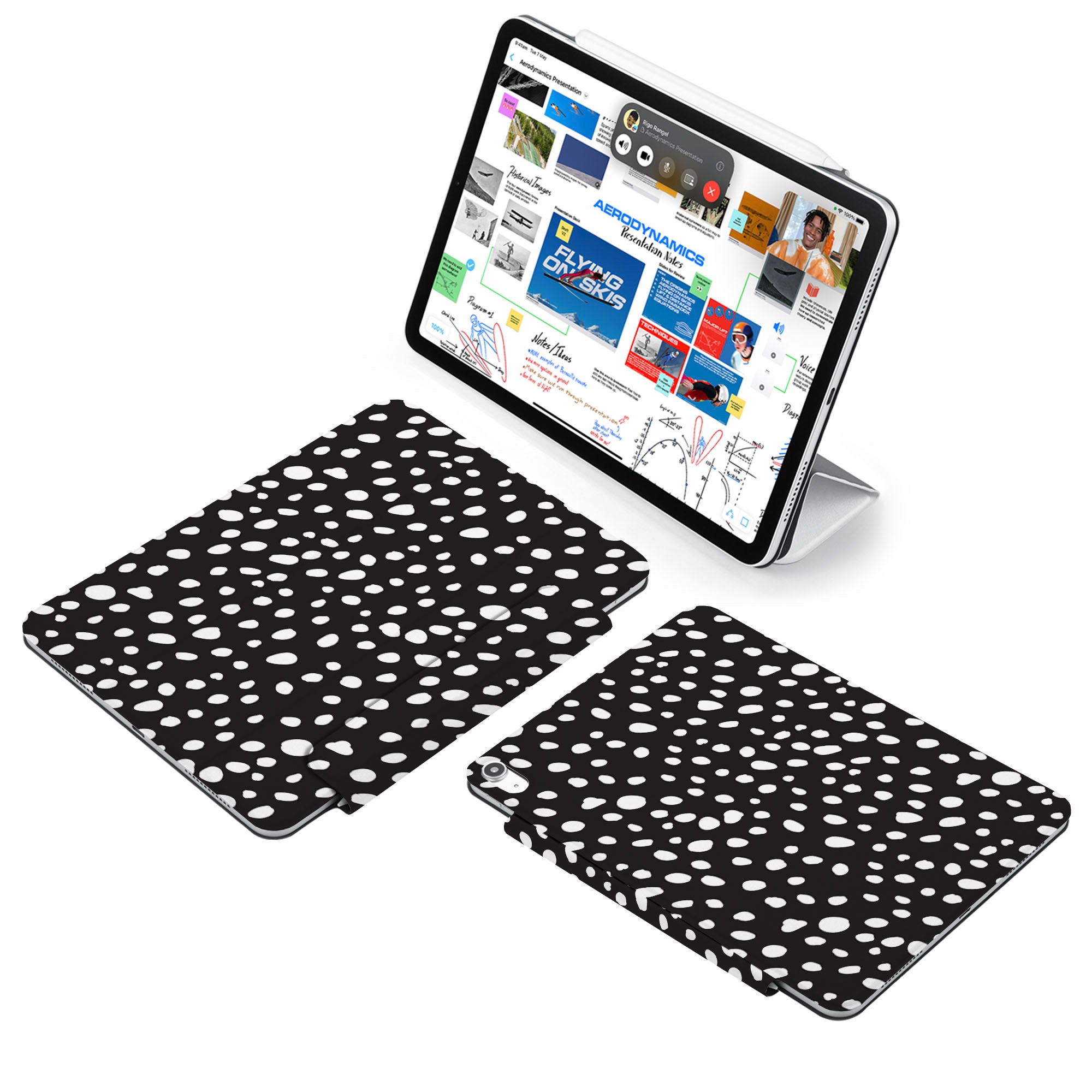 SlimFit iPad Case with Polka Dot Design - Lightweight Protective Cover for iPad Air/Pro - Perfect for Work, Travel & Everyday Use