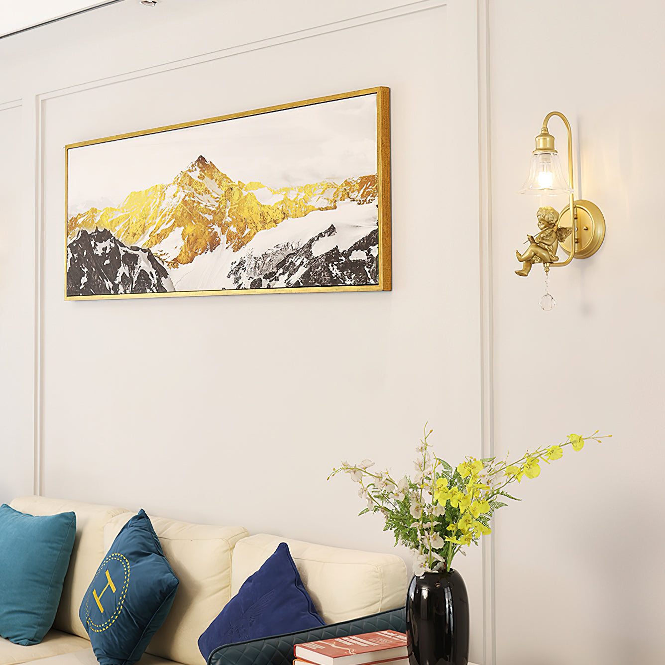 Art Angel Wall Lamp - Elegant Decorative Lighting for Bedroom, Living Room & Hallway - Perfect for Home Decor & Ambiance