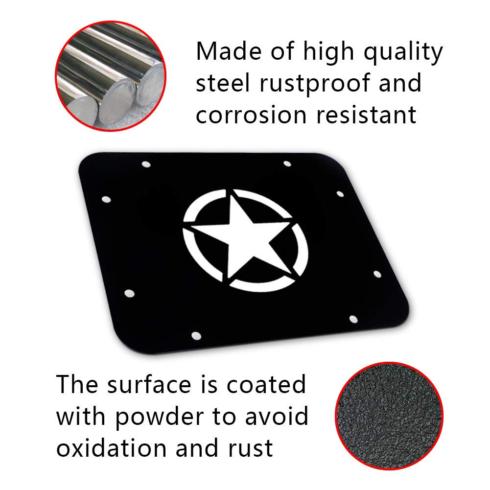 Jeep Wrangler JK Sahara Rubicon Delete Plate Tailgate Vent Cover & Spare Tire Plate (2007-2017) - Durable Off-Road Accessory for Enhanced Rear Protection & Custom Look