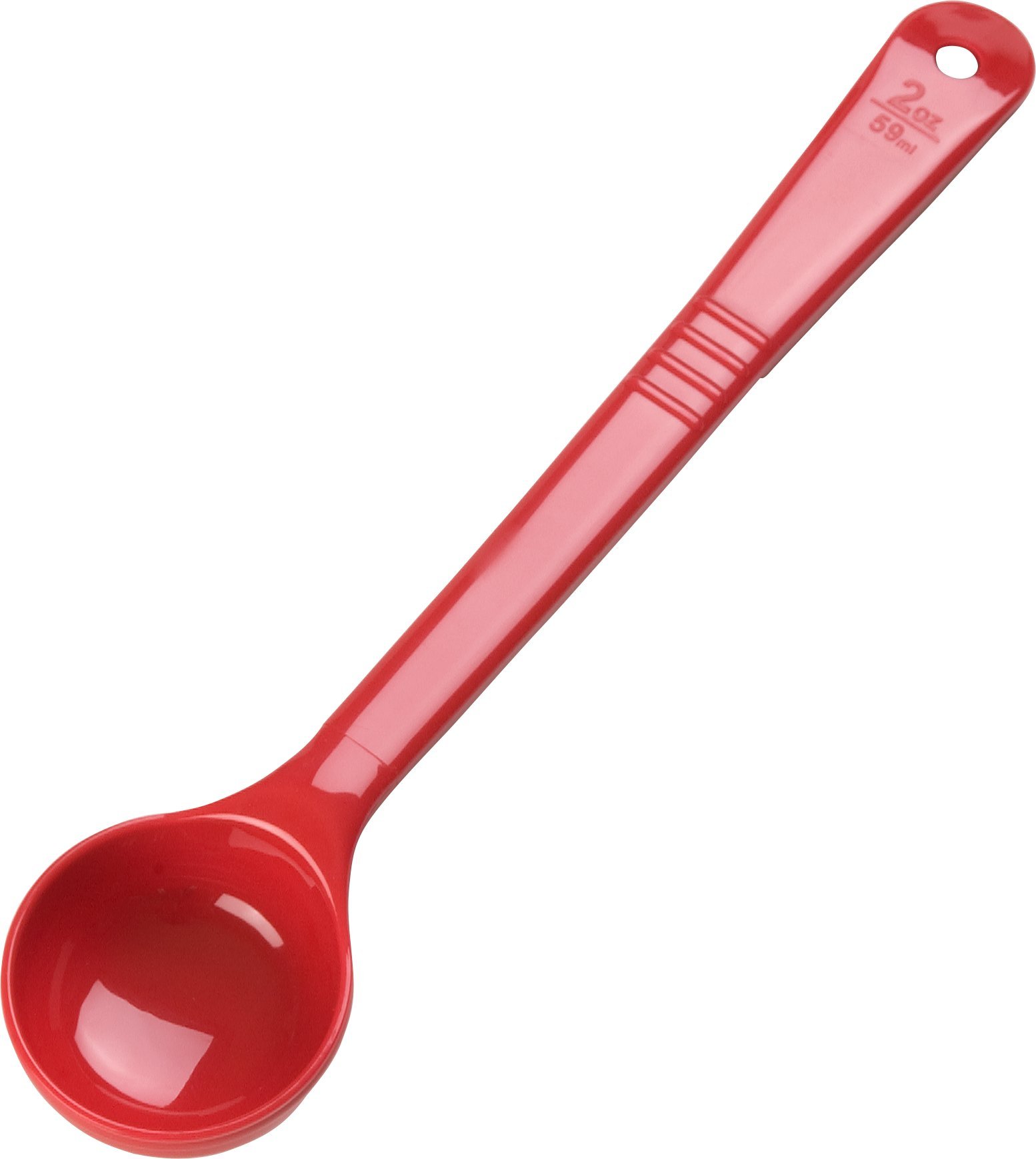 Carlisle FoodService 2oz Long Handle Plastic Measuring Spoon - Pack of 12 (Red) | Perfect for Baking, Cooking & Food Prep in Restaurants, Cafes & Home Kitchens