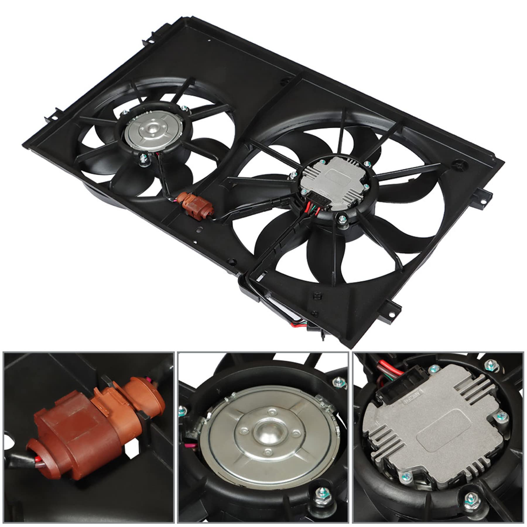 Marddpair Radiator Cooling Fan 1K0959455ET - Replacement for 2005-2010 VW Jetta & 2010 Golf 2.5L (Compatible with 1K0121207BB9B9) - Engine Cooling System Part for Improved Performance & Overheating Prevention