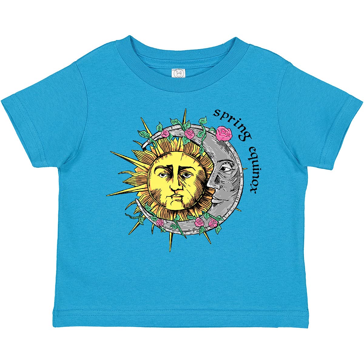 Inktastic 1st Day of Spring Sun and Moon Equinox Toddler T-Shirt - Cute Spring Outfit for Kids, Easter, Seasonal Celebrations & Playdates