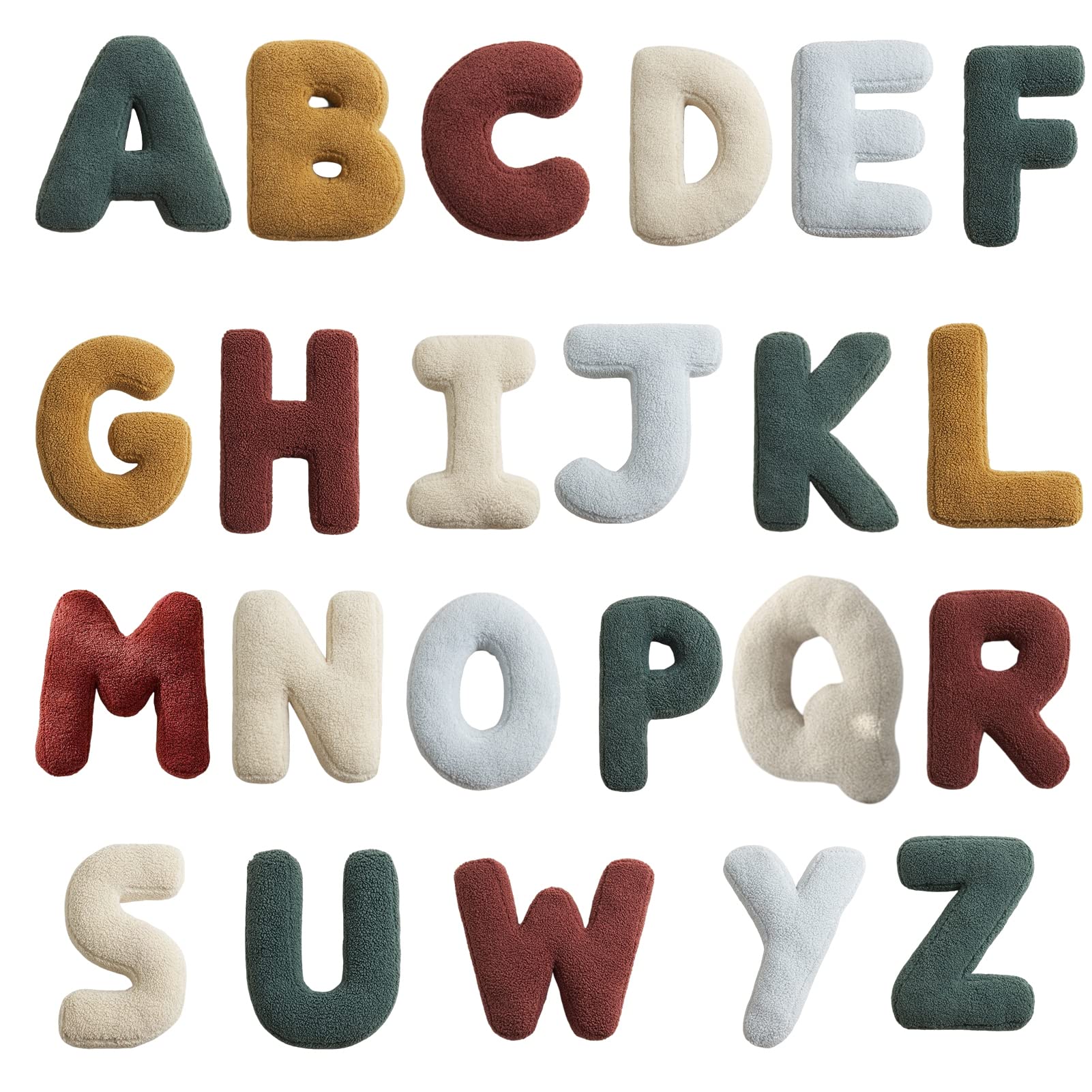 Walbest A-Z Plush Letter Pillows - Soft Nursery Decor for Kids & Couch