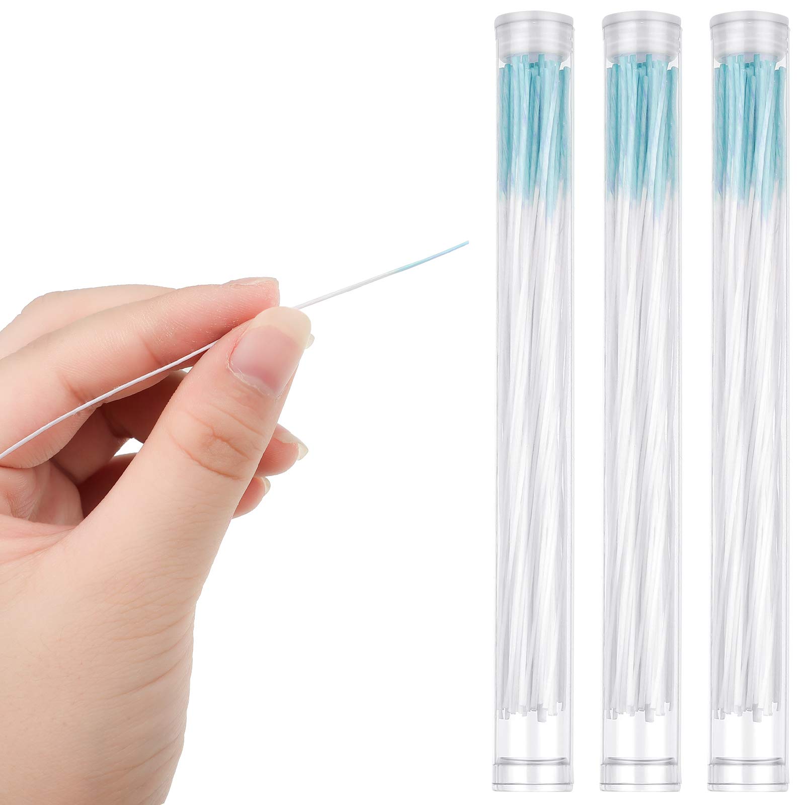 Maitys 180 Pcs Disposable Earring Hole Cleaners - Rose Scented Piercing Floss for Odor Removal & Aftercare (Blue) | Gentle Ear Care Solution for New & Healed Piercings | Perfect for Daily Hygiene & Jewelry Maintenance