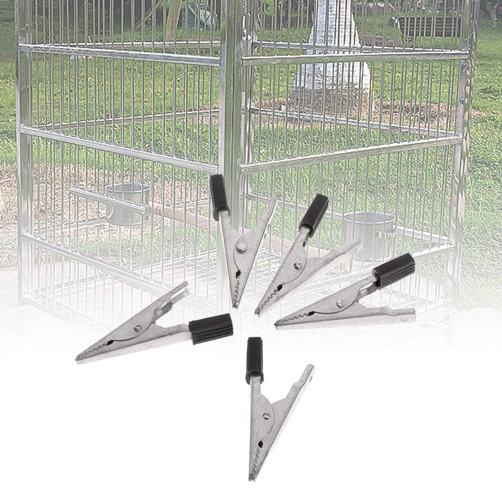 Youngy 5-Piece Metal Bird Cage Clip Set - Secure Parrot & Bird Safety Door Lock Accessories to Prevent Escape - Perfect for Aviaries, Pet Stores & Home Bird Cages