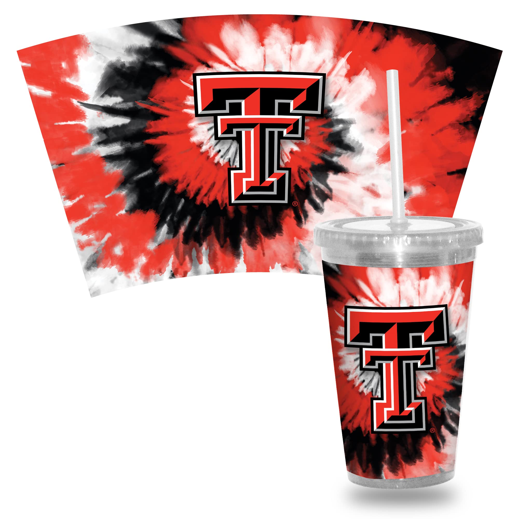 NCAA Team 16oz Insulated Tumbler with Straw - Double-Wall Vacuum Insulated Travel Cup for Hot & Cold Drinks - Perfect for Game Day, Office, Gym & Outdoor Activities - [Team Color Options]