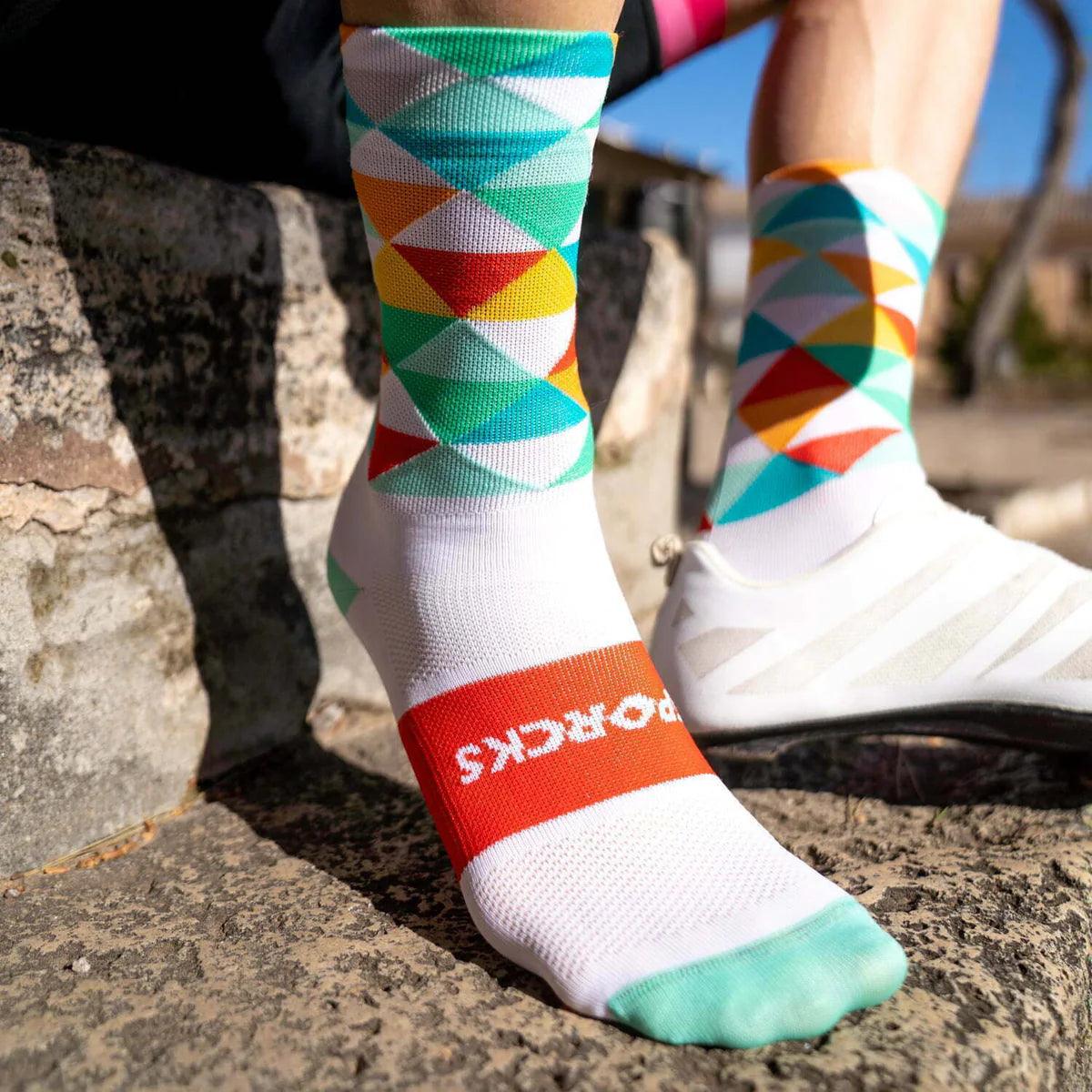 Breathable Green Cycling Socks for Men & Women - Moisture Wicking Sports Socks for Road Biking, Mountain Biking & Indoor Cycling
