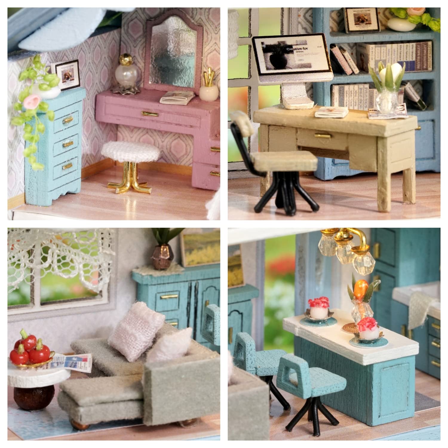 Flever DIY Miniature Dollhouse Kit - Creative Room with Tiny Furniture for Valentine's Day Gift (Molan House) | Perfect for Home Decor, Collectors & Romantic Surprises