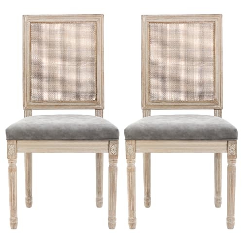 Rectangle Rattan Back, Grey