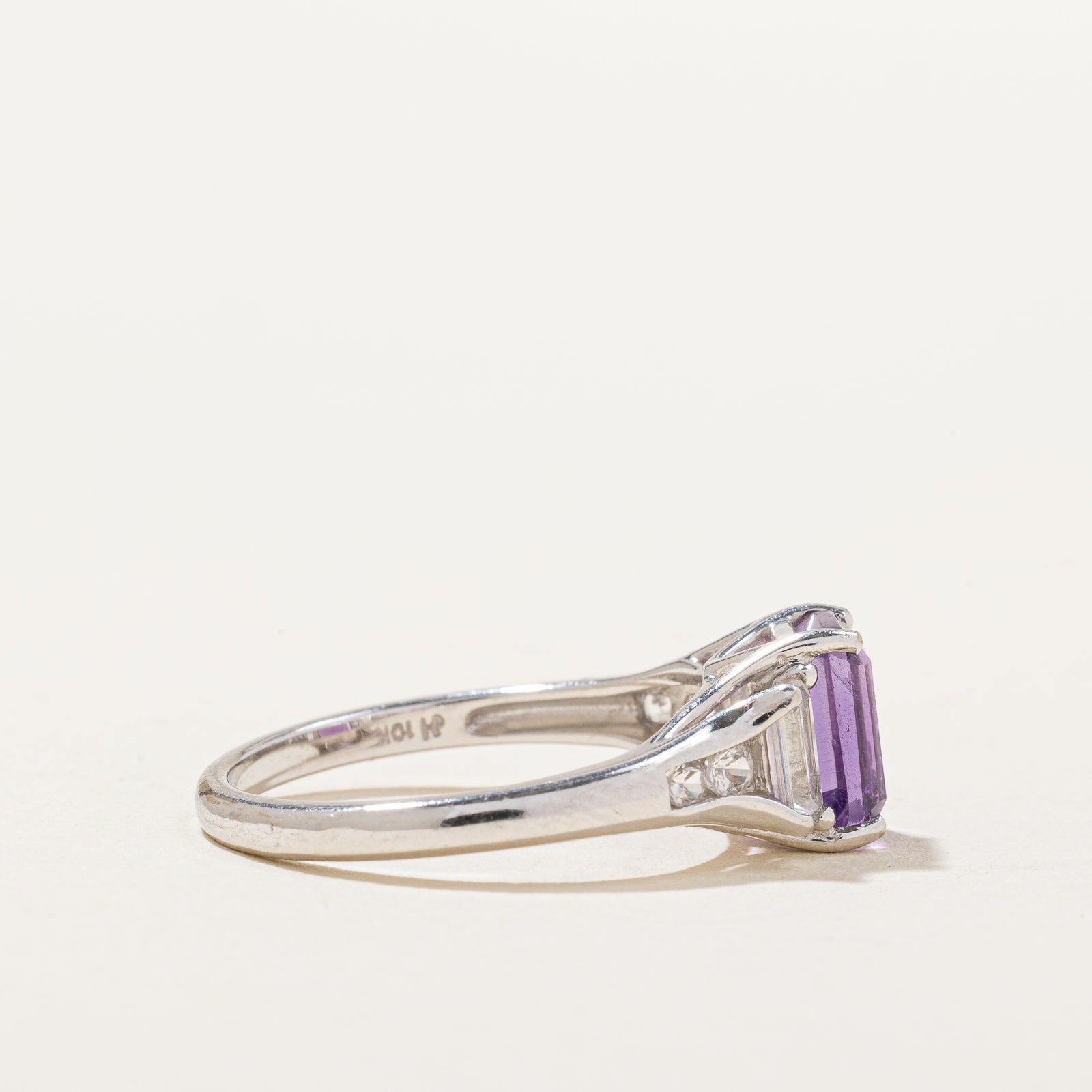 1.50ct Three Stone Amethyst & Sapphire Ring for Women | 0.60ctw Genuine Gemstone Engagement Ring | Size 7 | Perfect for Valentine's Day, Anniversary & Special Occasion Gifts
