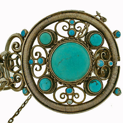 Handmade Sterling Silver & Persian Turquoise Bracelet for Women - Boho Chic Jewelry for Everyday Wear, Gifts & Special Occasions