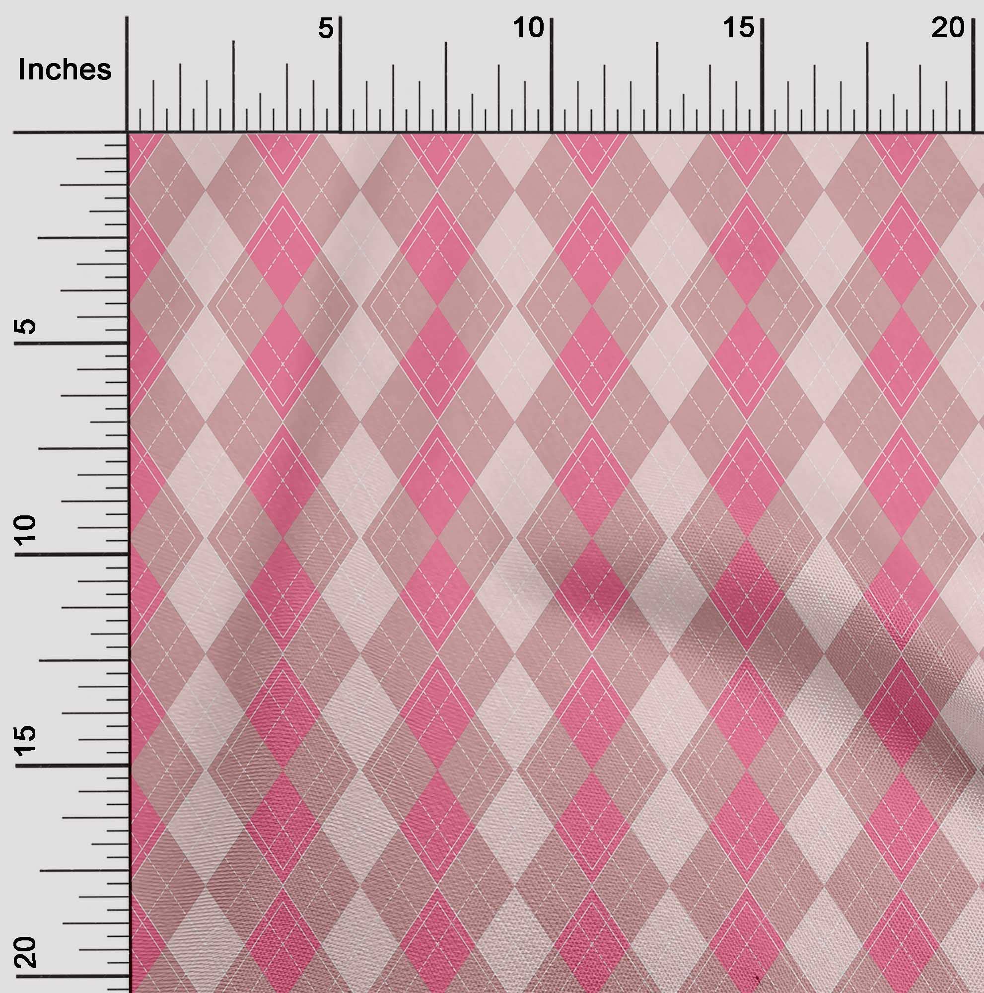 oneOone Polyester Spandex Light Pink Check Print Fabric by The Yard - 56 Inch Wide Dress Material for DIY Fashion & Home Decor Projects