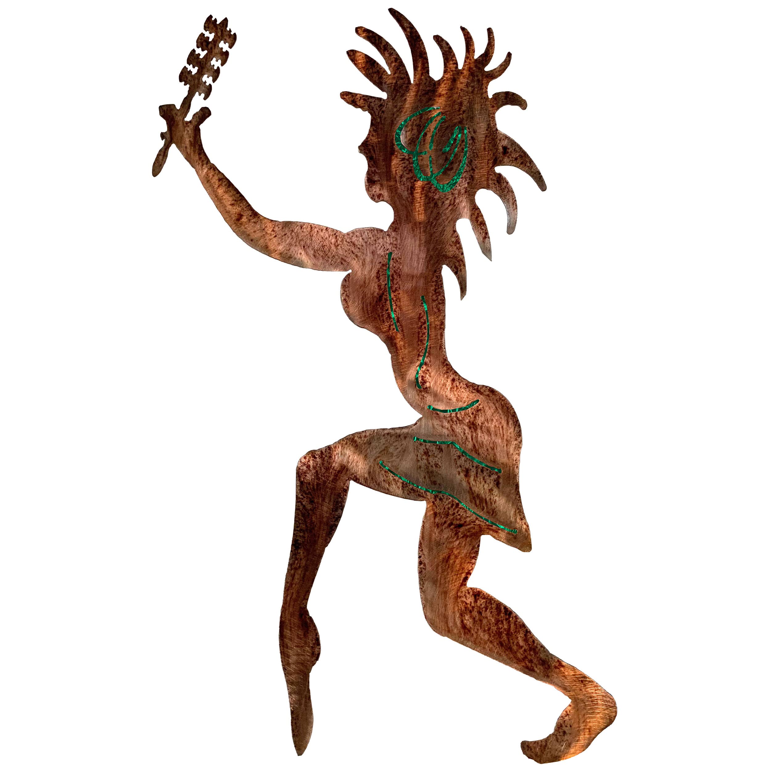 Meyerdirk Art Desert Dancer Metal Wall Decor - Handcrafted Tina Green Large Sculpture for Home & Office Decor | Perfect for Living Room, Bedroom, or Outdoor Garden Art