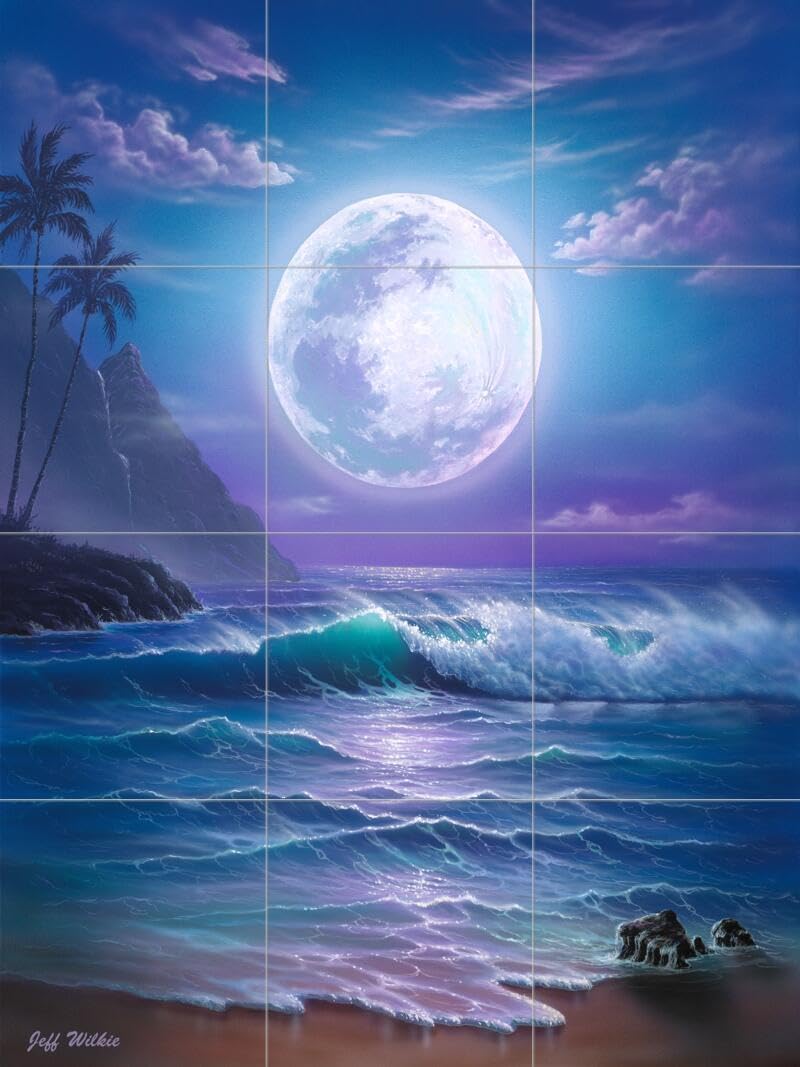 Ceramic Backsplash Tile Mural - Beach Scene with Seaside & Ocean View for Kitchen, Bathroom & Shower - Island Dreams by Jeff Wilkie - Perfect for Coastal Home Decor & Spa-Inspired Bathroom Renovations