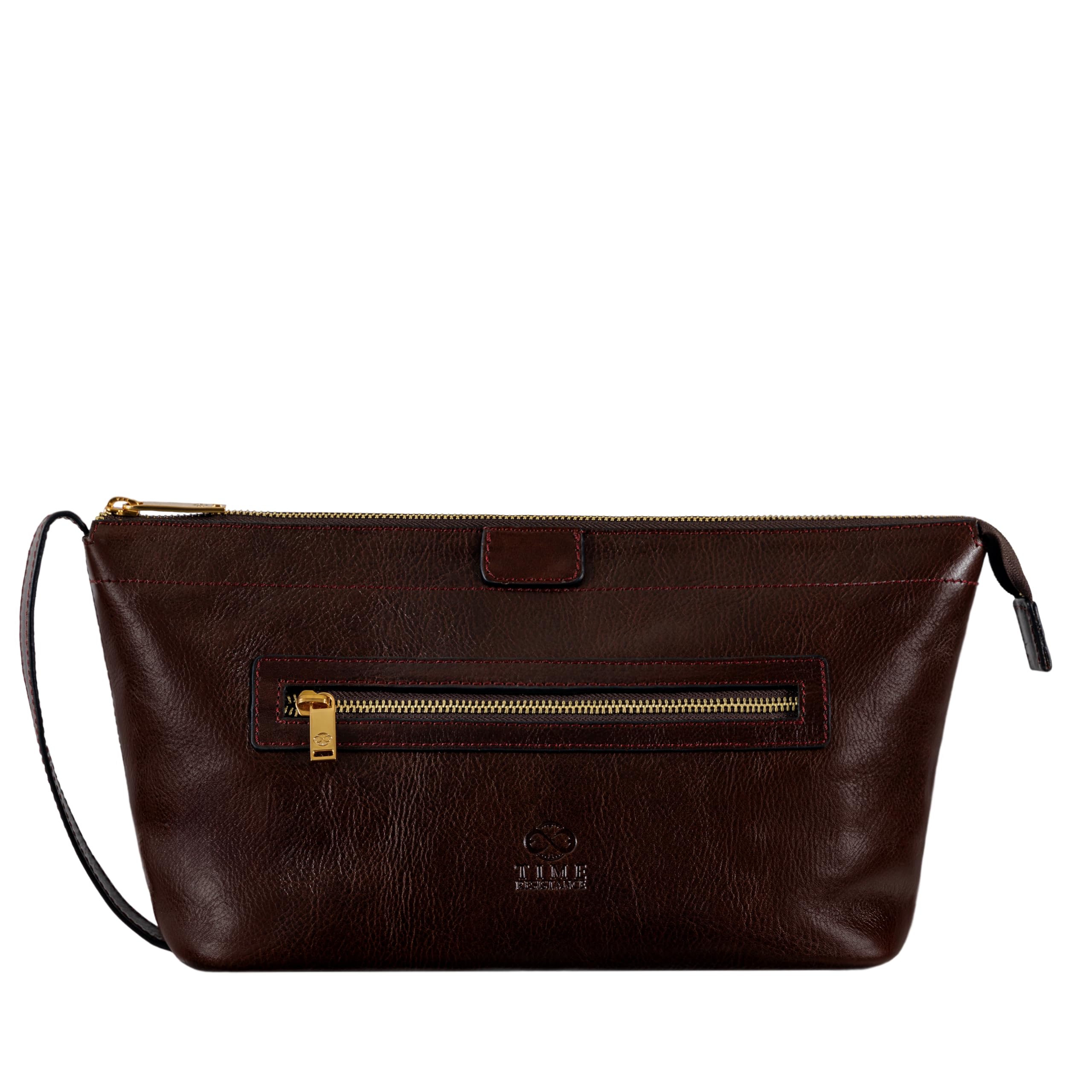 Premium Full-Grain Leather Toiletry Bag - Water-Resistant Dopp Kit & Travel Cosmetic Case for Men | Durable Wash Bag (Brown) - Perfect for Business Trips, Gym & Weekend Getaways