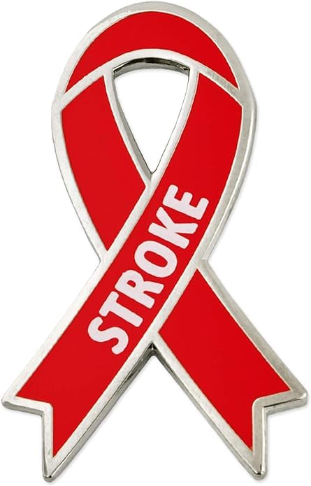 Stroke Awareness Red Ribbon Enamel Lapel Pin - Support Stroke Survivors & Show Solidarity - Perfect for Fundraisers, Awareness Events & Everyday Wear