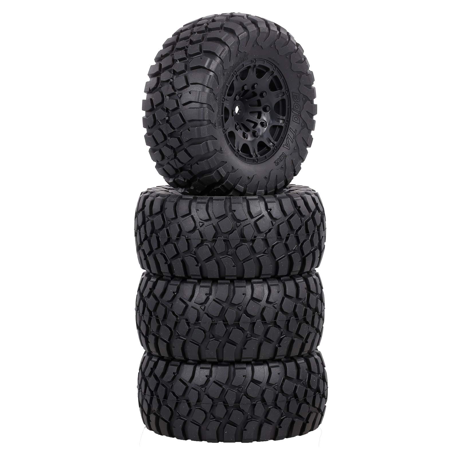 ERYUE 4PCS 110mm 1/10 Scale RC Car Truck Short Course Off-Road Tires & Wheels - Compatible with Traxxas, HSP, Tamiya, HPI, Kyosho RC Vehicles | Perfect for Racing, Crawling & Off-Road Adventures