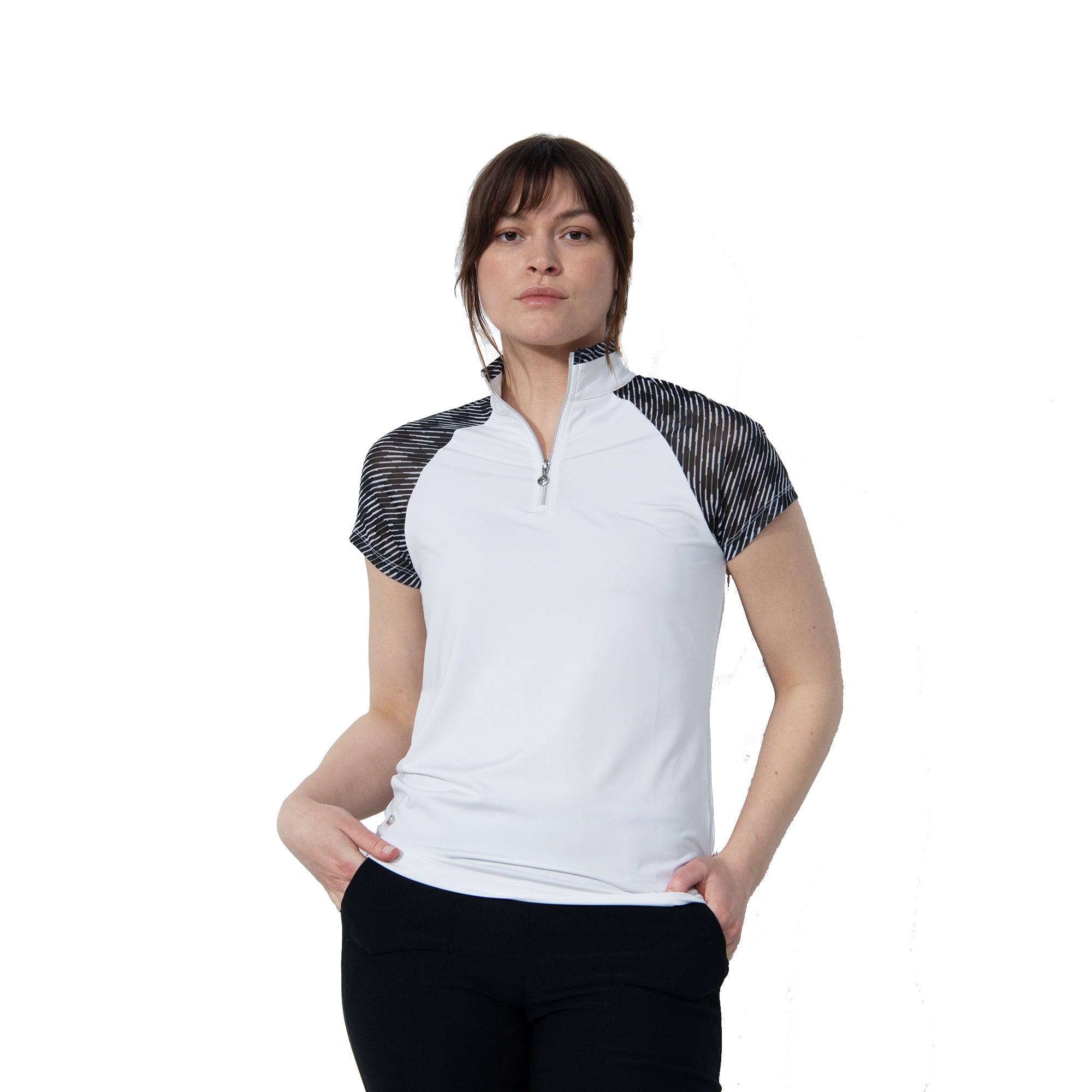 Women's Daily Sports Bonito Cap Sleeve Golf Polo Shirt - Breathable Moisture-Wicking Performance Top for Golf, Tennis & Outdoor Activities
