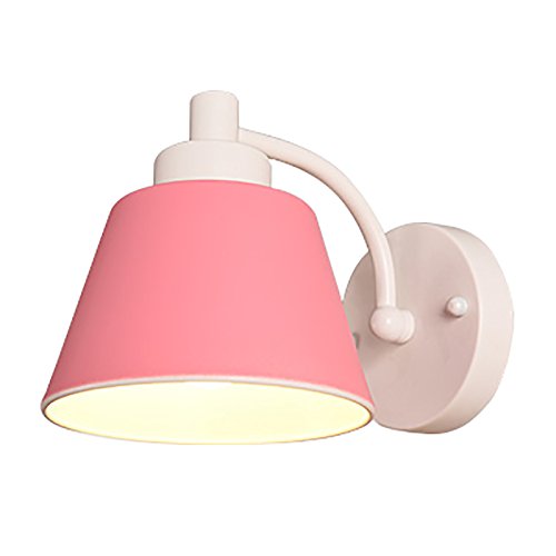 Modern Iron Art Wall Lamp - Nordic Style Bedroom, Living Room, Study & Kids Room Lighting, Pink | Elegant Wall Light for Hallway, Nursery & Home Decor