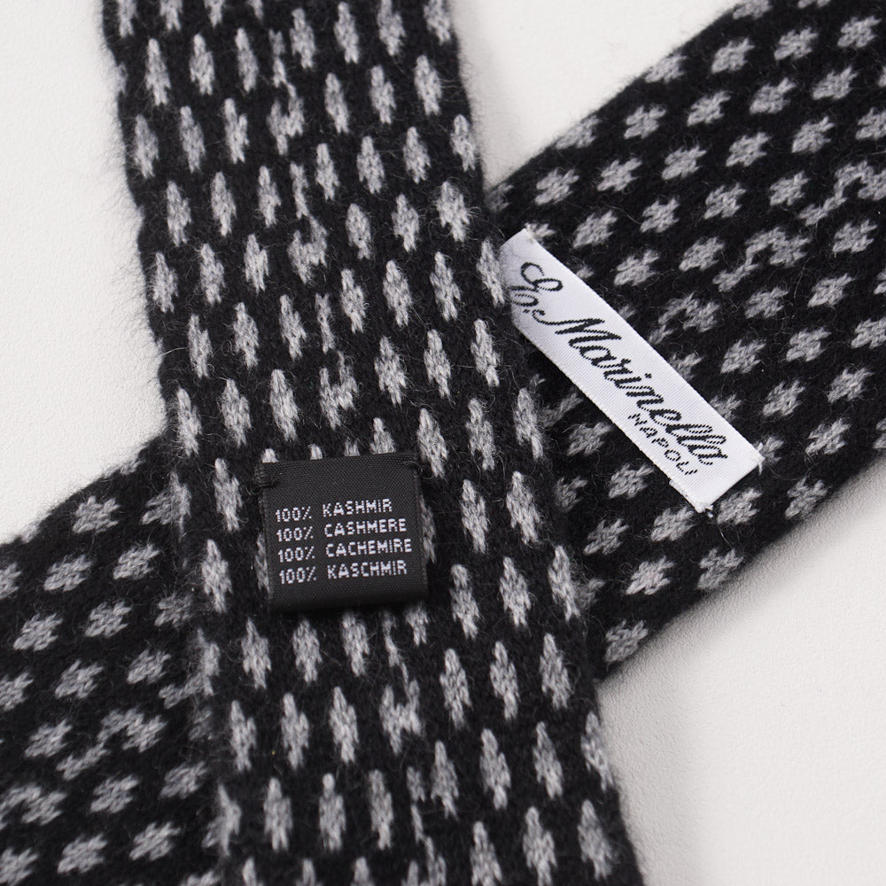E. Marinella Premium Black & Gray Knit Cashmere Tie for Men - Soft Luxury Necktie for Business, Weddings & Formal Occasions