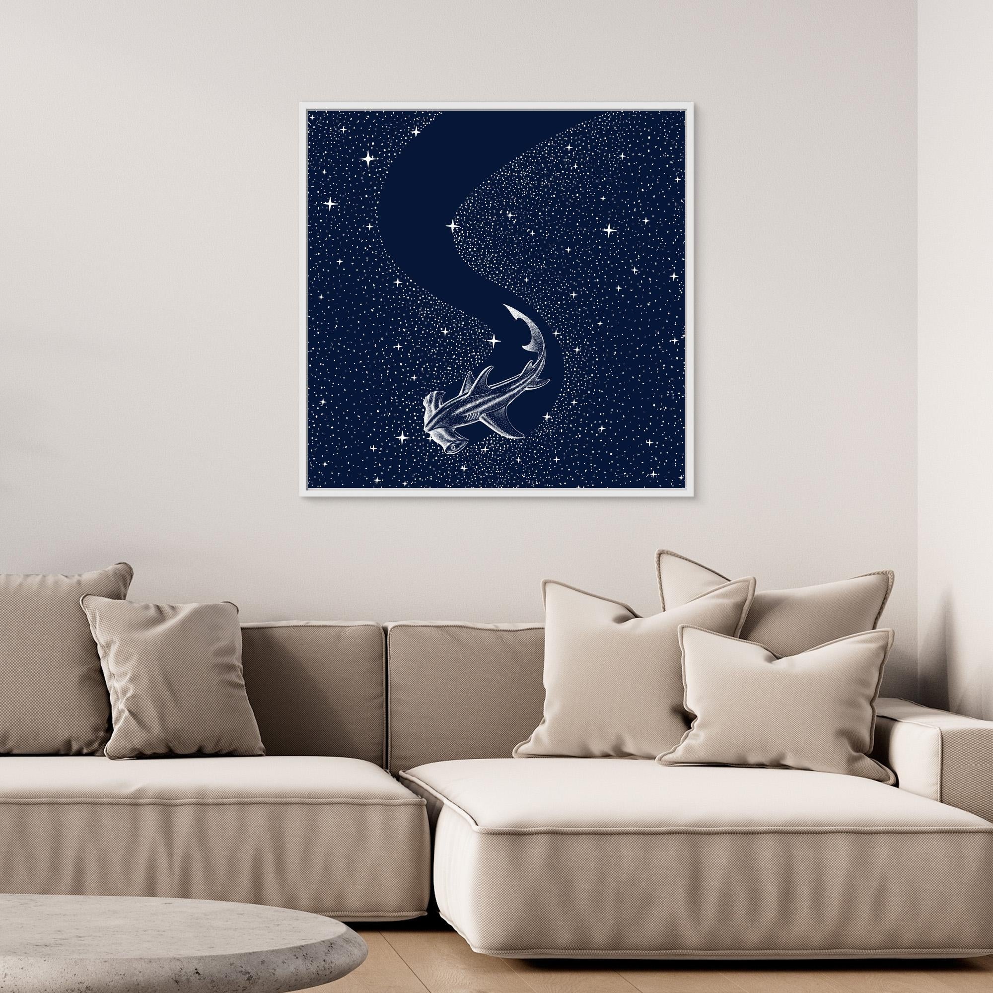Starry Hammerhead Canvas Print by Alirıza Çakir - Stunning Wall Art for Living Room, Bedroom & Office Decor