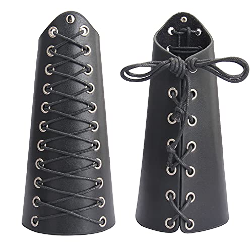 black - leather bracers for men