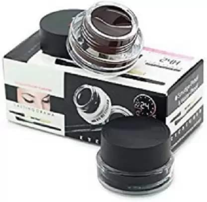 Wiffy Black & Brown Gel Eyeliner with Brush - 60ml Waterproof Smudge-Proof Long Lasting - Perfect for Daytime Wear & Nighttime Makeup Looks
