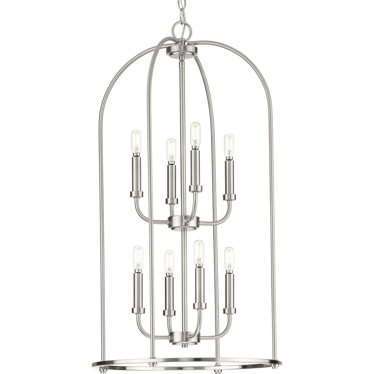 Leyden Collection 8-Light Foyer Chandelier - Modern Entryway Pendant Lighting Fixture for Hallway, Staircase & Grand Entrance Decor