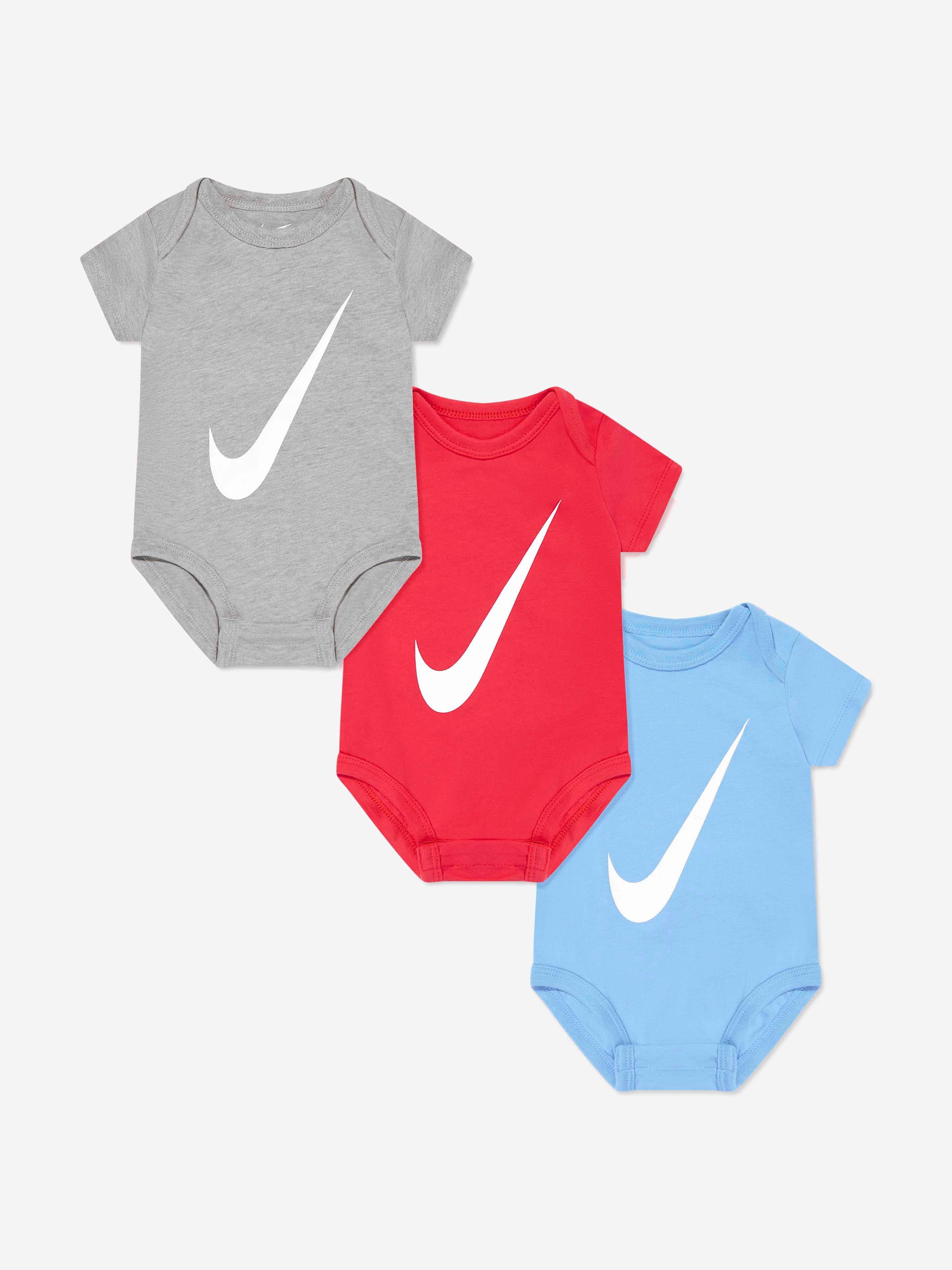 Baby Boys' 3-Pack Swoosh Bodysuit Set - Soft Cotton Onesies in Multicolor for Newborns & Infants | Perfect for Playtime, Daycare & Family Outings