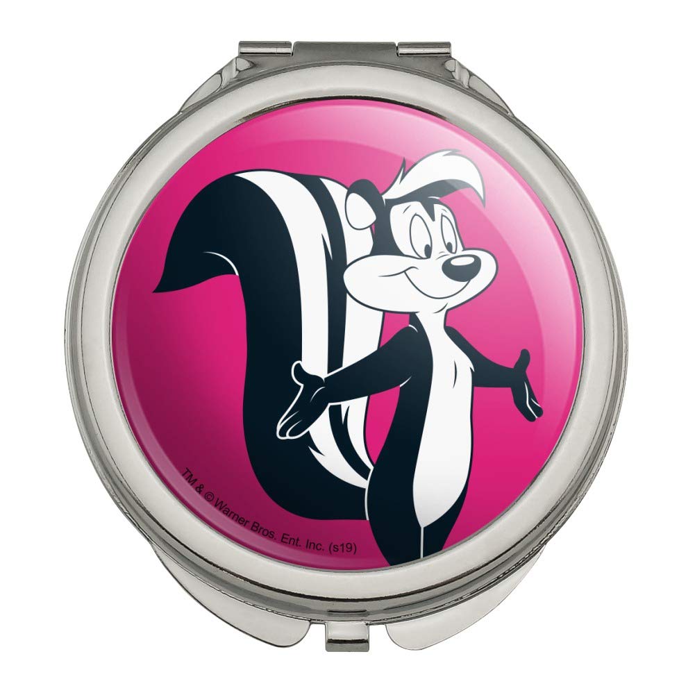 Looney Tunes Pepe Le Pew Compact Travel Purse Handbag with Mirror - Vintage Cartoon Makeup Bag for Women, Girls & Collectors - Perfect for Travel, Cosmetics, Gifts & Daily Use