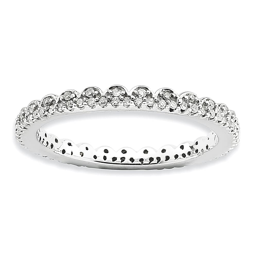 925 Sterling Silver Diamond Stackable Ring for Women - Elegant Fine Jewelry Gift for Her, Perfect for Anniversaries, Birthdays & Everyday Wear