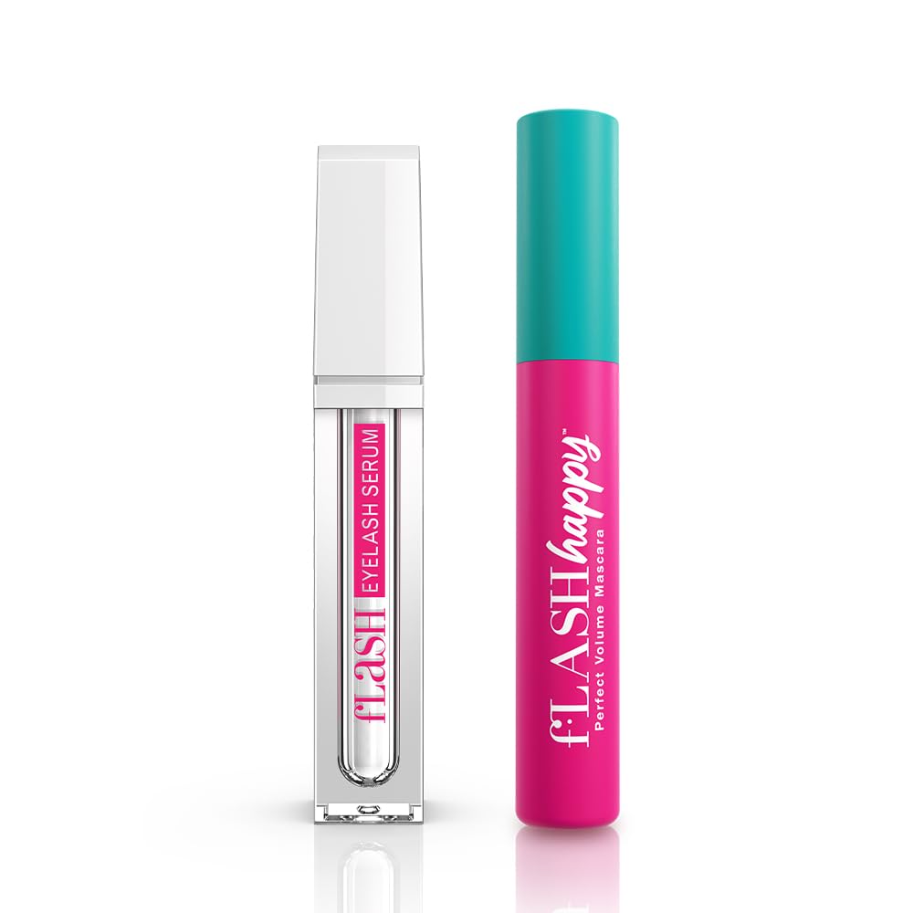 Flash Ultimate Lash Duo - Eyelash Growth Serum & Volumizing Mascara Set for Longer, Thicker, Natural Lashes - Perfect for Daily Use, Special Occasions & Lash Care Routine