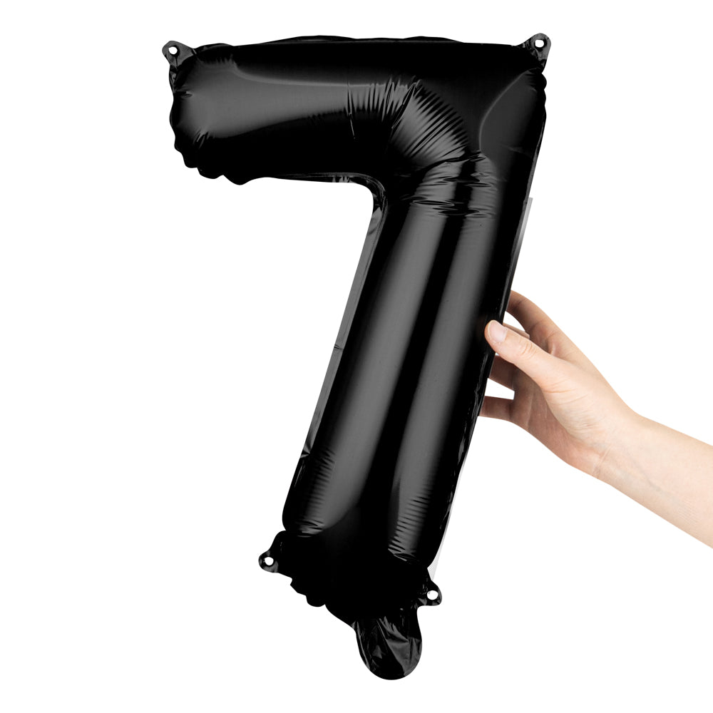 Balloonify Black Mylar Number 7 Balloon - 16 Inch - 1 Count Box - Perfect for Birthday Parties, Anniversaries & Special Events