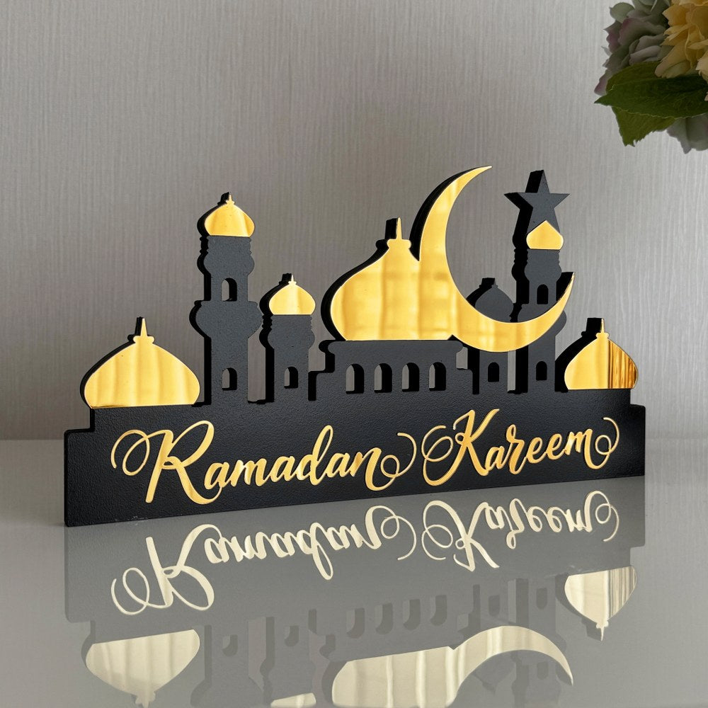 Ramadan Decorations - Islamic Tabletop Art & Home Decor for Ramadan, Eid, and Islamic Celebrations - Perfect for Gifting, Dining Table, and Living Room Decor