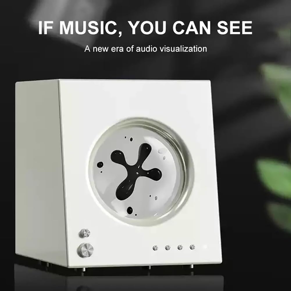 WHIPIN Magnetic Ferrofluid Bluetooth Speaker with Music Visualization - 50W Stereo Sound & Deep Bass - Wireless Bluetooth 5.3 Speaker - Perfect for Home, Party & Office Use (Gray)