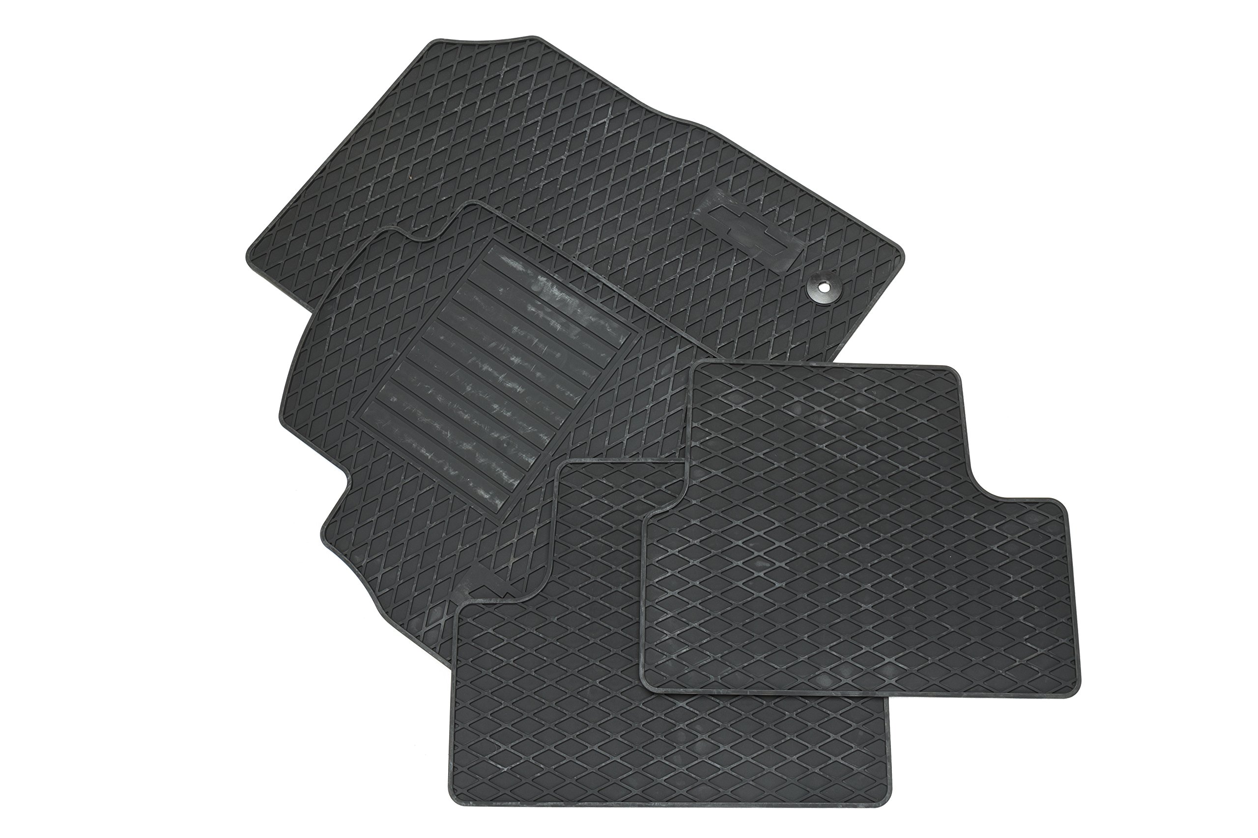 Premium GM Accessories 22893249 All-Weather Floor Mats Set - Front & Rear Black Rubber Car Mats for Trucks, SUVs, Sedans | Perfect for Winter Snow, Mud, Rain Protection & Easy Cleaning