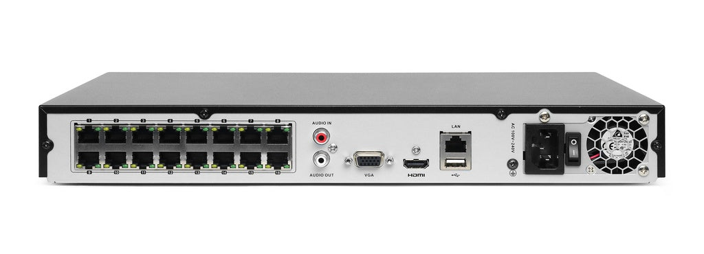 HWN 4216MH 16-Channel 8MP 4K PoE NVR Security System with 16P - Ideal for Home & Business Surveillance, Night Vision, Remote Monitoring