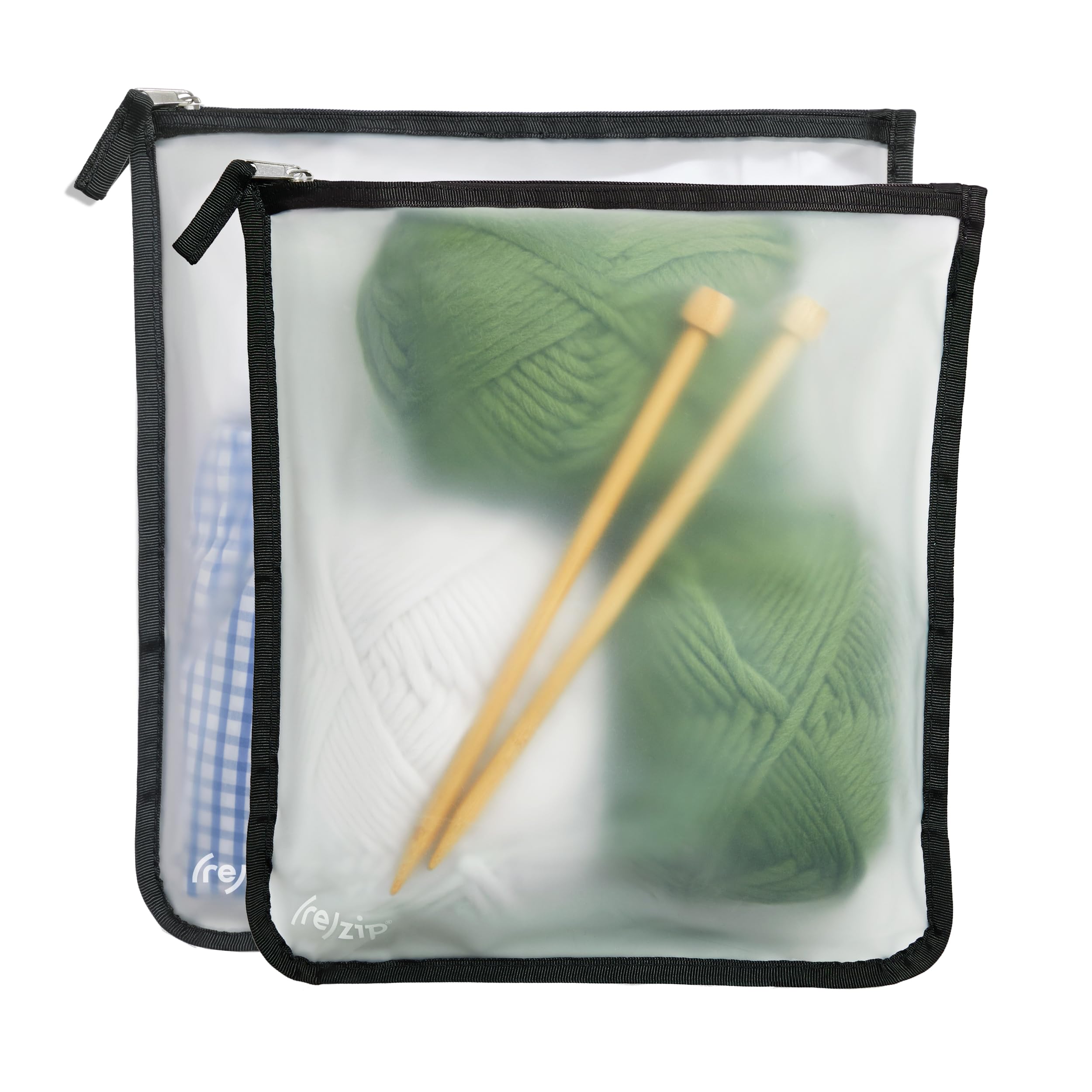 Reusable 2-Pack Gallon Size Zippered Storage Bags | BPA-Free Food Grade Plastic | Machine Washable for Travel, Kitchen & Household Organization | Perfect for Meal Prep, Snacks & Clothes Storage (Black)