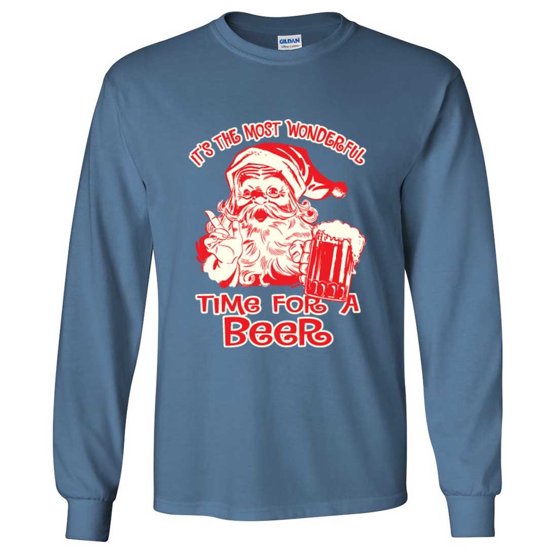 Funny Christmas Beer Lover Long Sleeve T-Shirt - Holiday Party Gift for Men & Women - Perfect for Ugly Sweater Parties & Winter Celebrations
