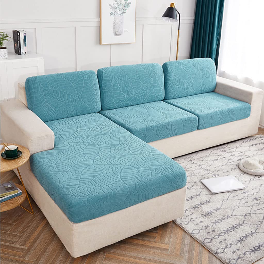 **Waterproof Stretch Couch Cover for L-Shaped Sofa & Chaise Lounge – 1/2/3 Cushion Slipcover, Pet & Furniture Protector (Blue, Right Chaise) – Perfect for Living Room, Family Room & Pet-Friendly Homes**