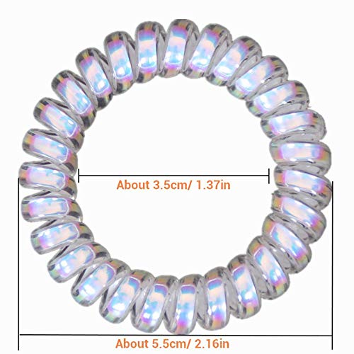 Trendy 6-Piece Coil Hair Ties Set - Traceless Spiral Hair Bands for Thick, Curly & Long Hair - No Dent No Crease Comfortable Hair Accessories for Women & Girls - Perfect for Workouts, Yoga, School & Daily Use