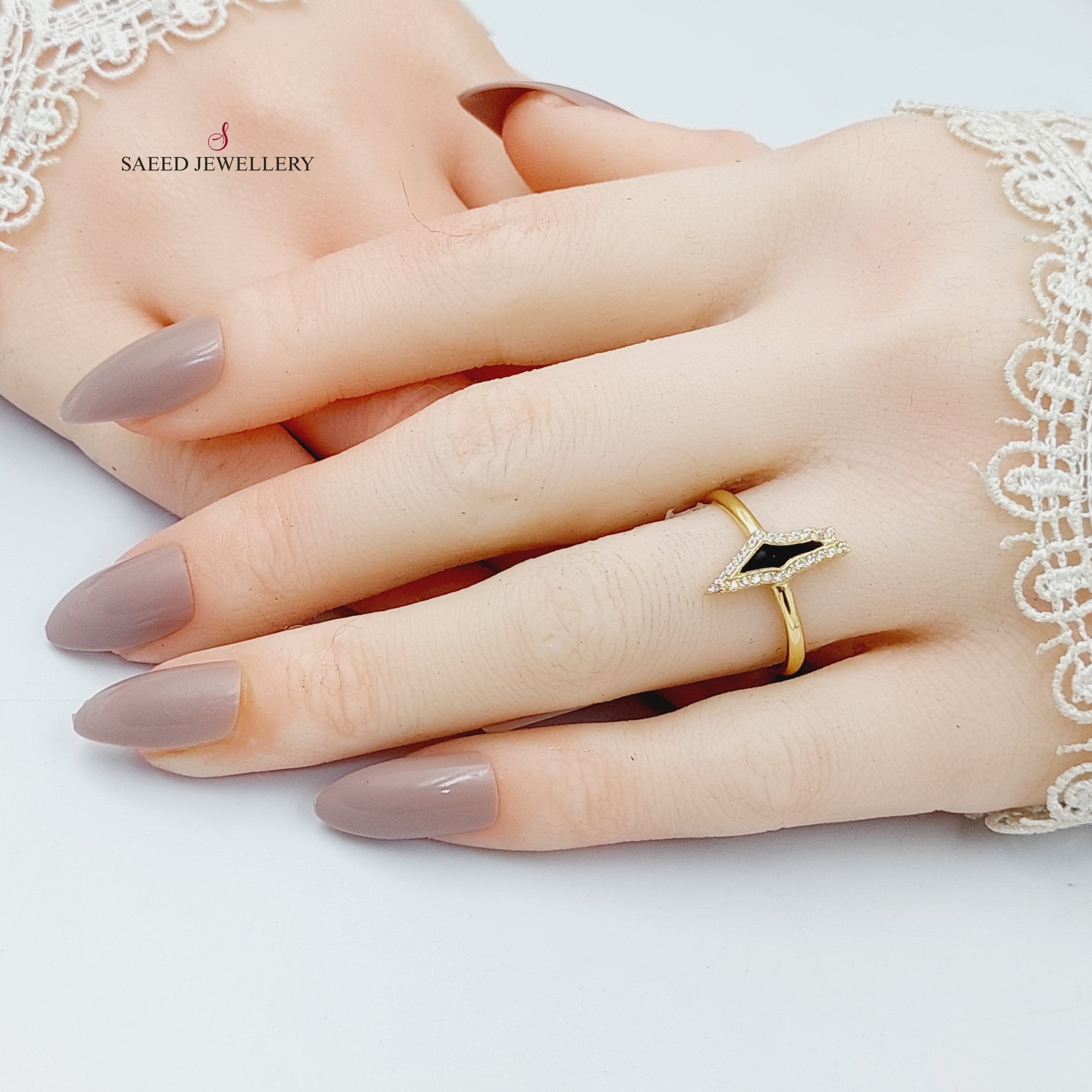 Stunning Enamel & Zircon Studded Palestine Ring - Elegant Jewelry for Women, Perfect for Parties, Weddings & Special Occasions