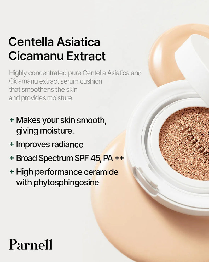 Parnell Cicamanu Serum Cushion - Hydrating BB Cream with SPF for Flawless Coverage | Perfect for Daily Makeup & On-The-Go Touch Ups