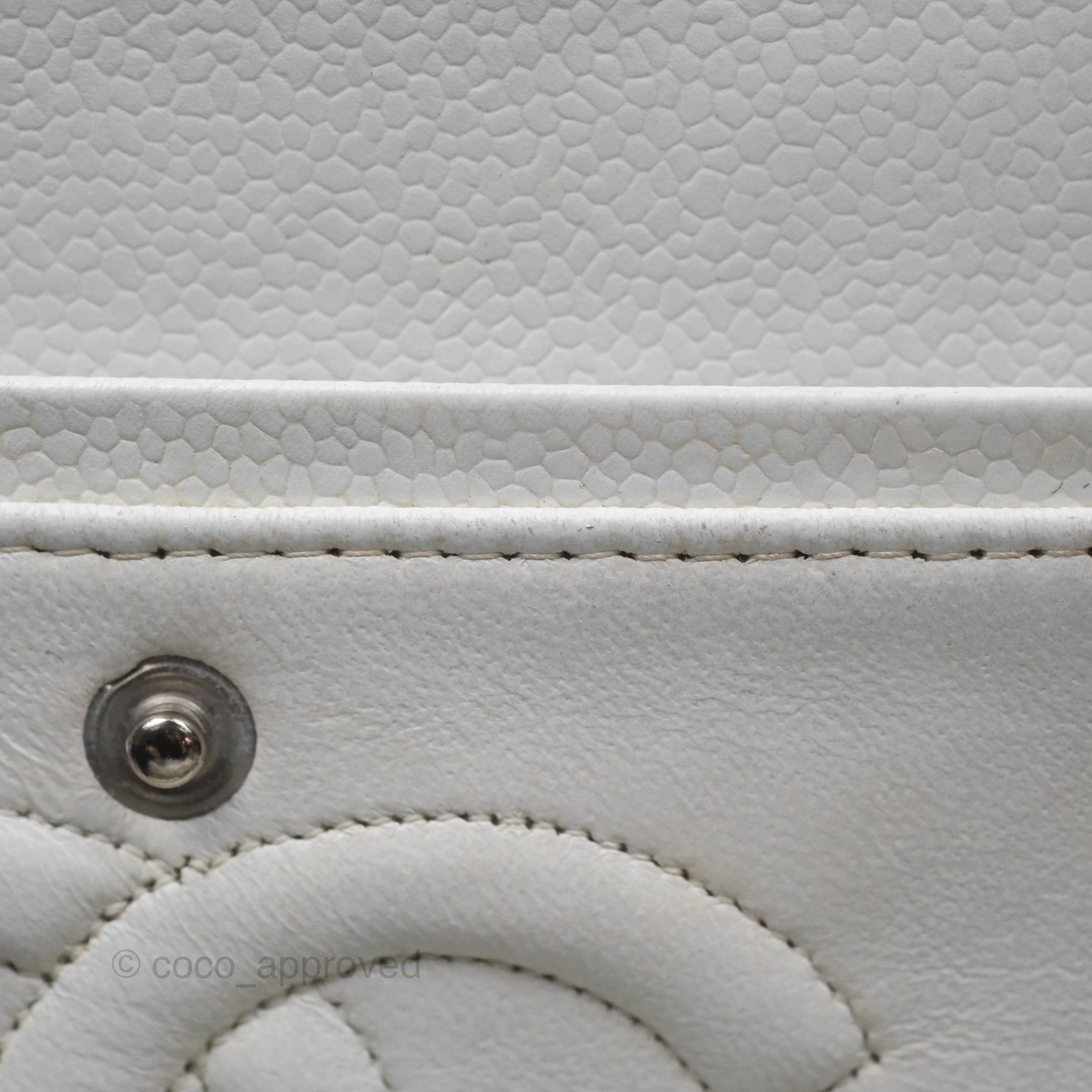 Chanel Classic Medium Double Flap Bag in White Caviar Leather with Silver Hardware - Luxury Handbag for Women, Perfect for Parties, Weddings & Everyday Elegance